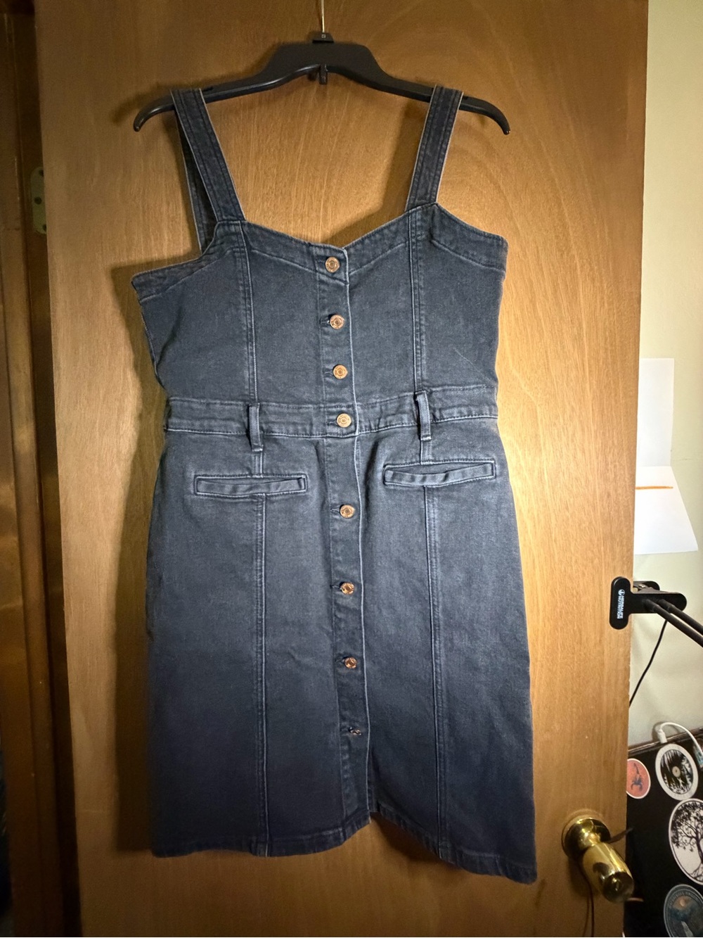 GAP Black Denim Overall dress size large